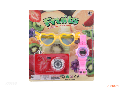 CAMERA+GLASSES+WATCH W/BUTTON BATTERIES IN WATCH