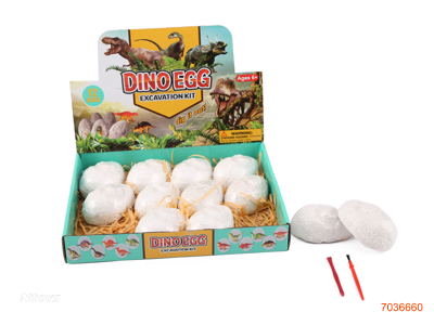 DINOSAUR ARCHAEOLOGICAL FOSSIL SET 12PCS/DISPLAY BOX