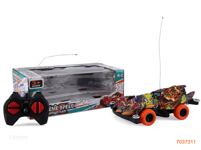 4CHANNELS R/C CAR  W/LIGHT W/O 3*AA BATTERIES IN CAR/2*AA BATTERIES IN CONTROLLER