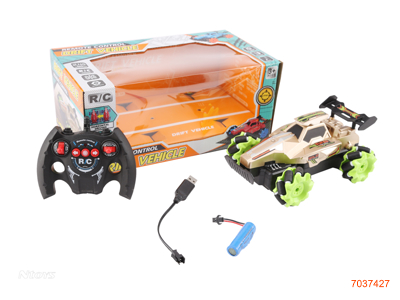 2.4G 6CHANNELS R/C CAR W/LIGHT/3.7V BATTERY PACK IN CAR/USB CABLE W/O 2*AA BATTERIES IN CONTROLLER