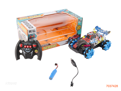 2.4G 6CHANNELS R/C CAR W/LIGHT/3.7V BATTERY PACK IN CAR/USB CABLE W/O 2*AA BATTERIES IN CONTROLLER