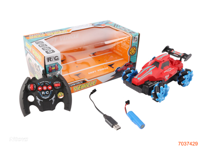 2.4G 6CHANNELS R/C CAR W/LIGHT/MUSIC/3.7V BATTERY PACK IN CAR/USB CABLE W/O 2*AA BATTERIES IN CONTROLLER