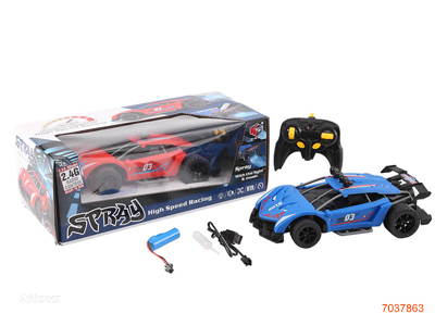 2.4G 1:14 4CHANNELS R/C CAR W/MIST SPRAY/MUSIC/LIGHT/3.7V BATTERY PACK IN CAR/USB CABLE W/O 2AA BATTERIES IN CONTROLLER 2COLOURS