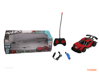 27MHZ 1:20 4CHANNELS R/C CAR W/LIGHT/3.7V BATTERY PACK IN CAR/USB CABLE W/O 2AA BATTERIES IN CONTROLLER 2COLOURS