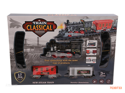 B/O TRAIN TRACK W/SOUND/LIGHT W/O 2AA BATTERIES 17PCS