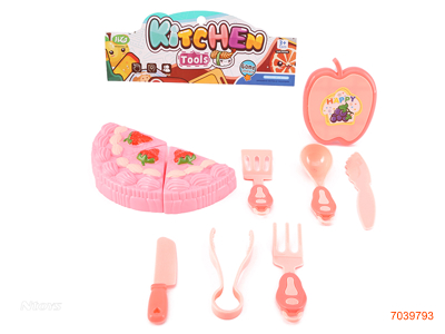 KITCHEN SET W/CUT CAKE 2COLOURS