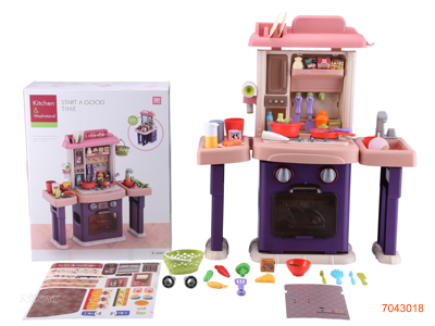 KITCHEN SET W/LIGHT/SOUND/MUSIC W/O 3*AA BATTERIES IN STOVES W/3*LR44 BATTERIES IN MUSIC BOX