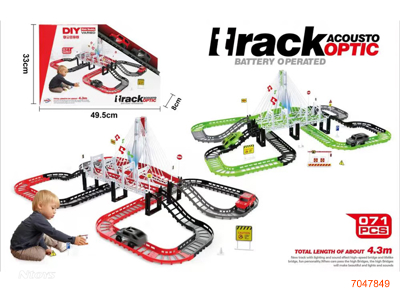 B/O TRAIN TRACK W/O 1*AA BATTERIES PER PCS IN CAR 2COLOURS