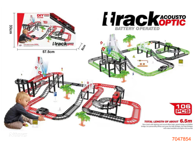 B/O TRAIN TRACK W/O 1*AA BATTERIES PER PCS IN CAR 2COLOURS