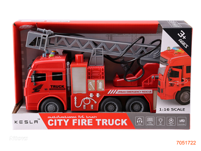 F/P FIRE FIGHTING TRUCK W/LIGHT/SOUND/SPRAY WATER/OPEN/3*AG13 BATTERIES