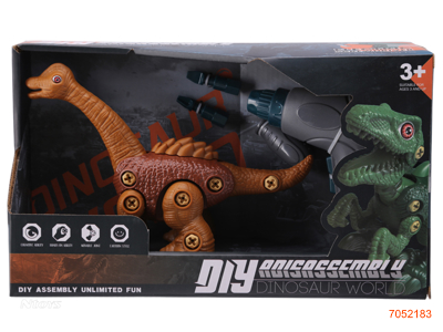 FREE WHEEL ASSEMBLING DINOSAUR W/ELECTRIC SCREWDRIVER W/O 2AAA BATTERIES