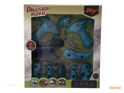 FREE WHEEL ASSEMBLING DINOSAUR W/LIGHT/SOUND/2*AG13 BATTERIES