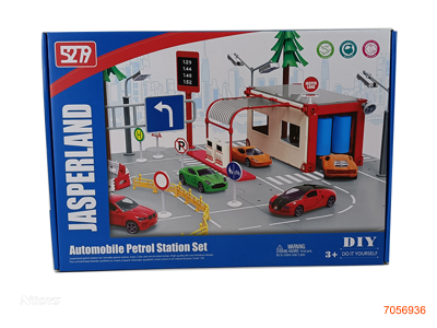 DIY4 EVA BASE PLATE GAS STATION W/2PCS P/B CAR 3ASTD