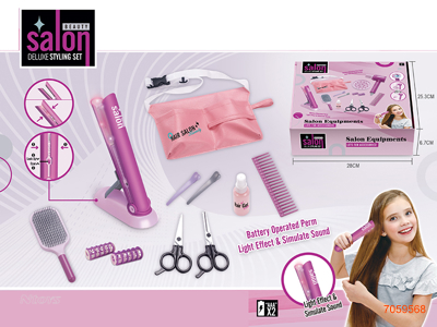 HAIR SALON SET W/LIGHT/SOUND W/O 2*AAA BATTERIES