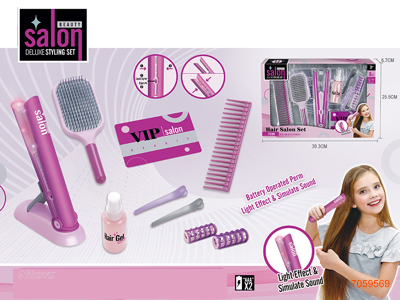 HAIR SALON SET W/LIGHT/SOUND W/O 2*AAA BATTERIES