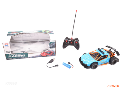 27MHZ 1:16 4 CHANNEL R/C CAR W/LIGHT,W/3.7V BATTERY PACK/USB CABLE,W/O 2*AA BATTERIES IN CONTROLLER 2COLORS