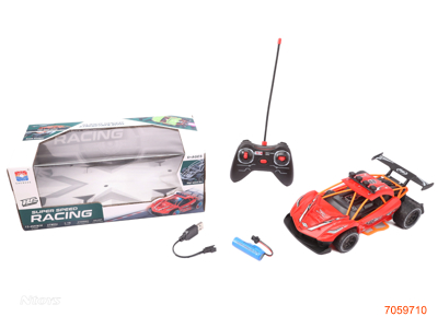 27MHZ 1:16 4 CHANNEL R/C CAR W/LIGHT/SPRAY,W/3.7V BATTERY PACK/USB CABLE,W/O 2AA BATTERIES IN CONTROLLER 2COLORS