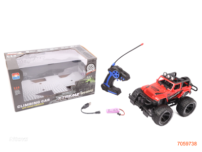 1:16 4 CHANNEL R/C CAR W/LIGHT,W/3.7V BATTERY PACK/USB CABLE,W/O 2*AA BATTERIES IN CONTROLLER 2COLORS