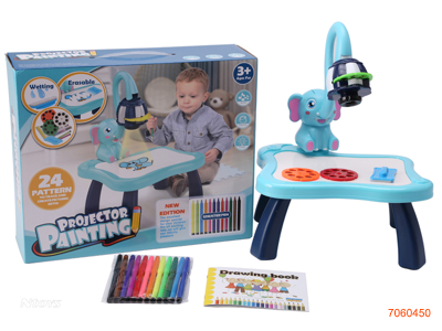 PROJECTION PAINTING TABLE SET W/LIGHT/MUSIC W/O 3*AA BATTERIES.2COLOURS