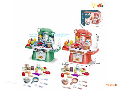 COOKING SET,W/LIGHT/SOUND,W/O 3*AA BATTERIES 2COLOURS