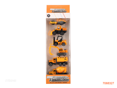 FREE WHEEL DIE-CAST CONSTRUCTION ENGINE 6PCS