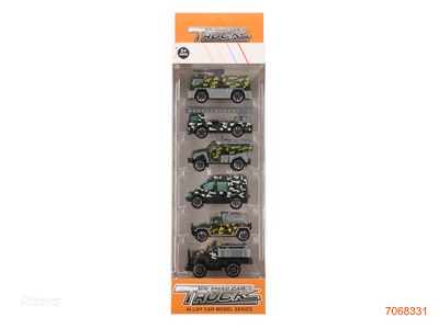 FREE WHEEL DIE-CAST MILITARY VEHICLE 6PCS