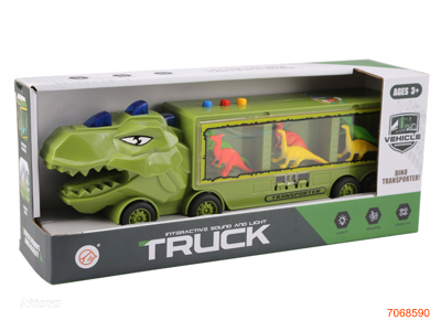 F/P CAR W/6PCS DINOSAUR/LIGHT/SOUND/MUSIC W/O 2*AAA BATTERIES