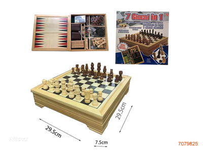 7IN1 WOODEN CHESS