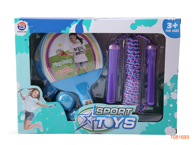 RACKETS W/JUMPING ROPE SET 2COLOURS