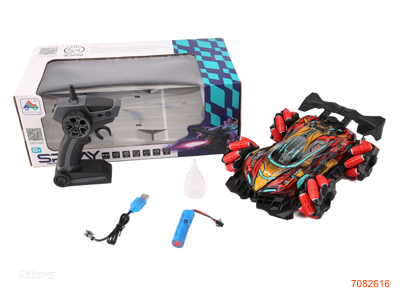 2.4G R/C CAR W/MIST SPRAY/LIGHT/SOUND/MUSIC/3.7V BATTERY PACK IN CAR/USB CABLE W/O 2*AA BATTERIES IN CONTROLLER 2ASTD