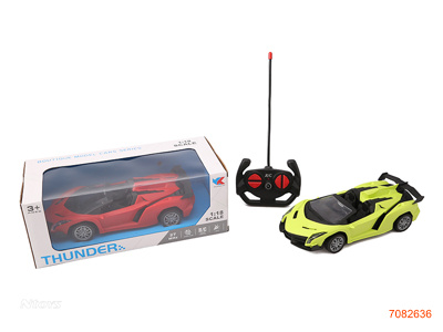 27MHZ 1:18 4CHANNELS R/C CAR W/LIGHT W/O 3*AA BATTERIES IN CAR/2*AA BATTERIES IN CONTROLLER 2COLOURS