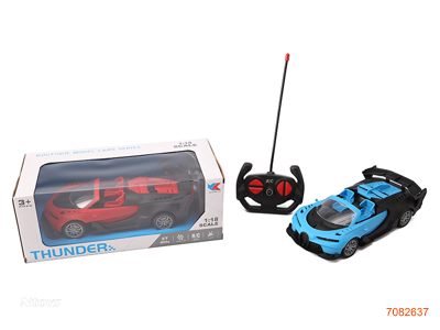 27MHZ 1:18 4CHANNELS R/C CAR W/LIGHT W/O 3*AA BATTERIES IN CAR/2*AA BATTERIES IN CONTROLLER 2COLOURS