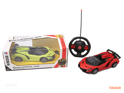 27MHZ 1:18 4CHANNELS R/C CAR W/LIGHT W/O 3*AA BATTERIES IN CAR/2*AA BATTERIES IN CONTROLLER 2COLOURS