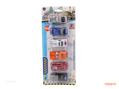 FREE WHEEL CAR SET 6PCS