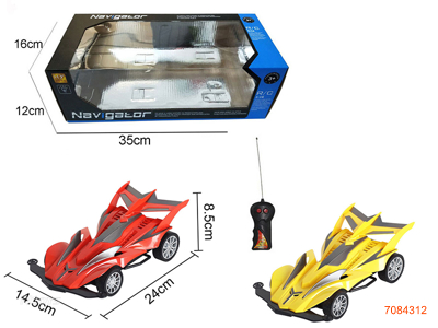 27MHZ 1:16 2CHANNELS R/C CAR W/LIGHT W/O 4*AA BATTERIES IN CAR/2*AA BATTERIES IN CONTROLLER 2COLOURS