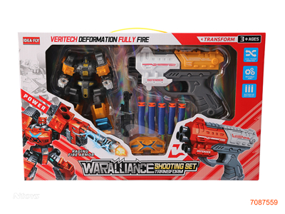 TRANSFORMER WARRIOR W/SOFT BULLET GUN 2ASTD