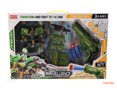 TRANSFORMER WARRIOR W/SOFT BULLET GUN 2ASTD