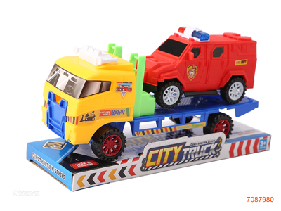 FREE WHEEL CONSTRUCTION ENGINE TRUCK W/1PCS FREE WHEEL CAR