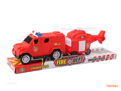 FREE WHEEL CONSTRUCTION ENGINE TRUCK W/1PCS PLANE