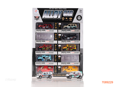 1:43 PULL BACK DIE-CAST CAR 10PCS/DISPLAY BOX 10ASTD