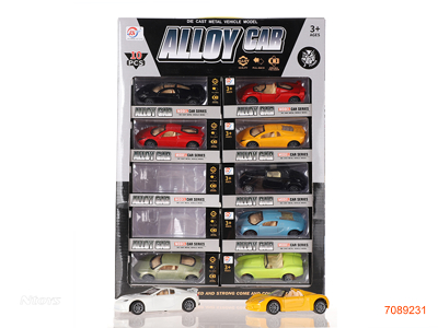 1:43 PULL BACK DIE-CAST CAR 10PCS/DISPLAY BOX 10ASTD