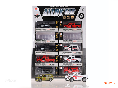 1:38 PULL BACK DIE-CAST CAR 10PCS/DISPLAY BOX 10ASTD