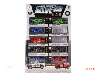 1:38 PULL BACK DIE-CAST CAR 10PCS/DISPLAY BOX 10ASTD