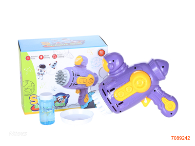 BUBBLE GUN W/1PCS 50ML BUBBLE WATER W/O 3*AA BATTERIES 2COLOURS