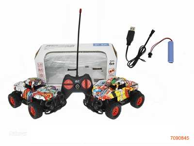 27MHZ 1:22 4CHANNELS R/C CAR W/3.7V BATTERY PACK IN CAR/USB CABLE W/O 2*AA BATTERIES IN CONTROLLER 2COLOURS