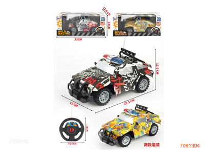27MHZ 2CHANNELS R/C CAR W/O 4*AA BATTERIES IN CAR/2*AA BATTERIES IN CONTROLLER 2COLOURS
