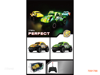 27MHZ 1:24 4CHANNELS R/C CAR W/LIGHT W/O 3*AA BATTERIES IN CAR/2*AA BATTERIES IN CONTROLLER 2COLOURS