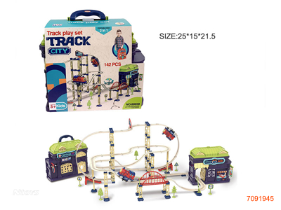 TRAIN TRACK W/MUSIC W/O 2*AAA BATTERIES IN TRAIN 142PCS