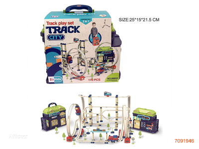 TRAIN TRACK W/MUSIC W/O 2*AAA BATTERIES IN TRAIN 170PCS