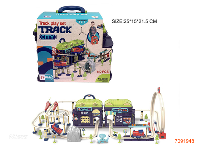 TRAIN TRACK W/MUSIC W/O 2*AAA BATTERIES IN TRAIN 150PCS